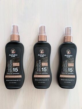 ☀️ NEW Australian Gold Instant Bronzer Spray Gel Sunscreen SPF 15